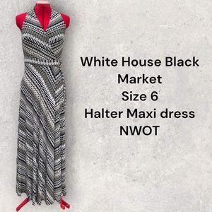 White House black market halter maxi dress size 6 NWOT